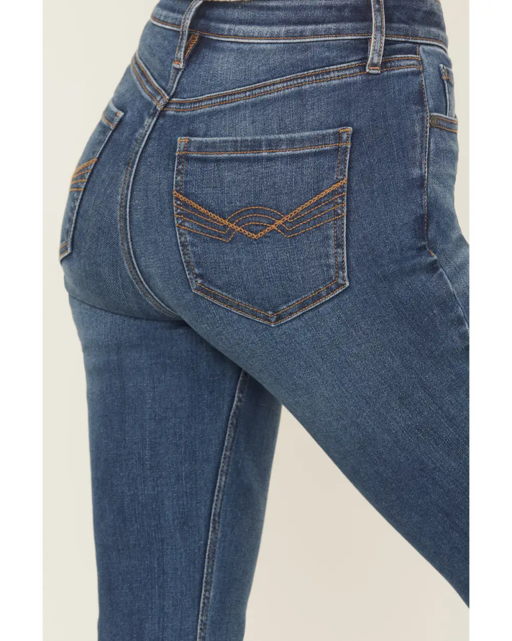 Western Inspired High Rise Bootcut Stretch Denim Embroidered Jeans