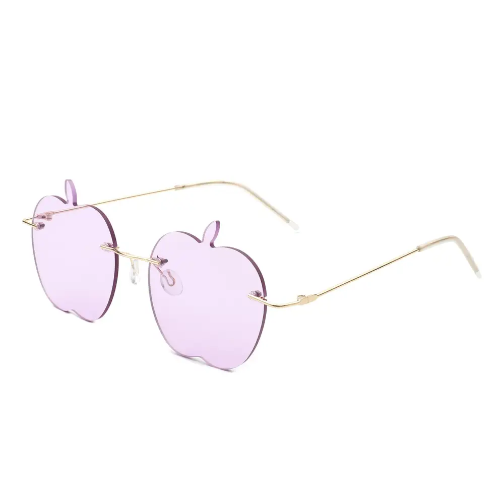 Textured Rimless Frame Sunglasses