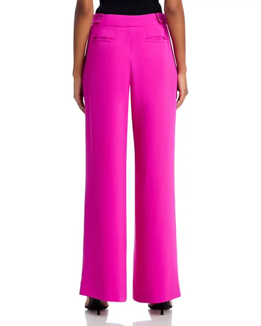 Wide Leg Silhouette Crepe Pants
