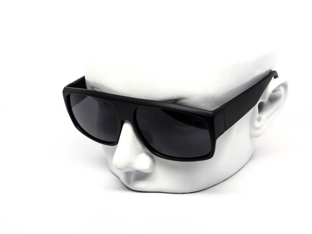 12-Pack All-Black Chunky Sport Wraparound Sunglasses