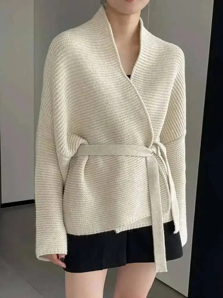 Flowy Knit V Neck Cardigan