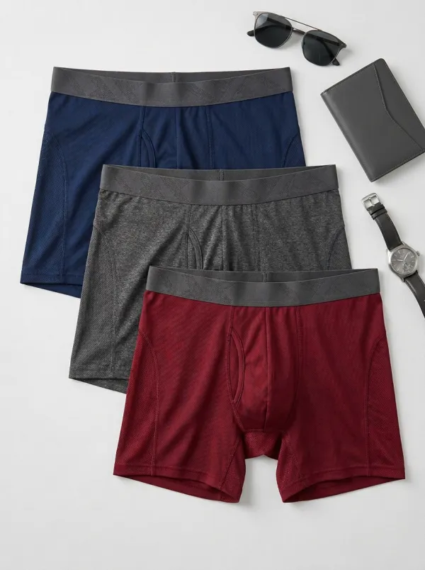 Men's Athletic Performance Mesh Breathable Boxer Briefs