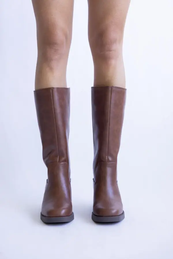 Western Faux Leather Mid Calf Boots