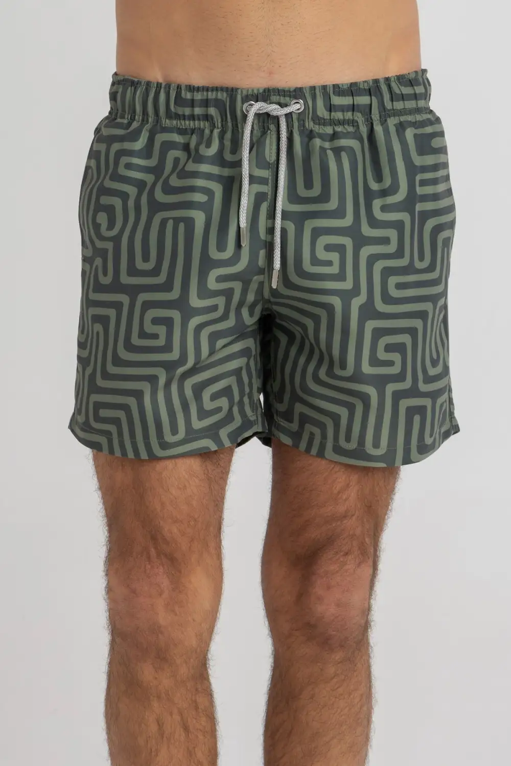 Khaki Maze Swim Shorts
