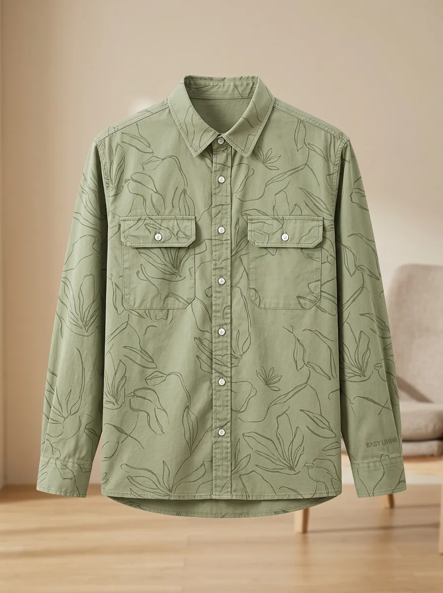 Botanical Long-Sleeve Men's Long-Sleeve Shirt