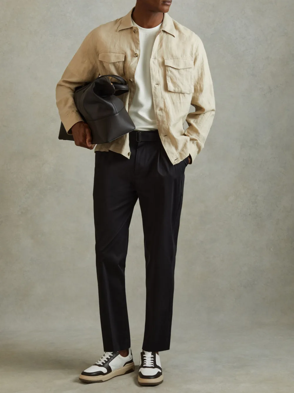 Men's Elastic Textured Short Sleeves