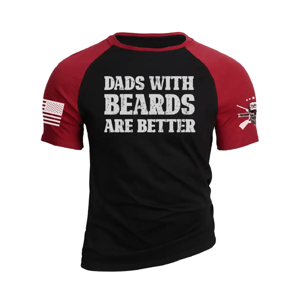 DADS WITH BEARDS ARE BETTER RAGLAN GRAPHIC TEE