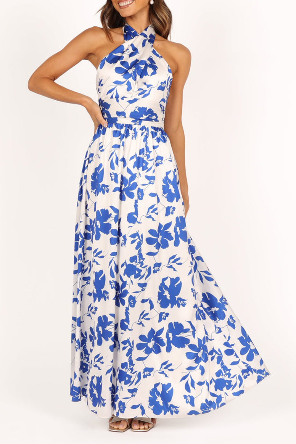 ELEGANT PRINTED OFF-THE-SHOULDER DRESS