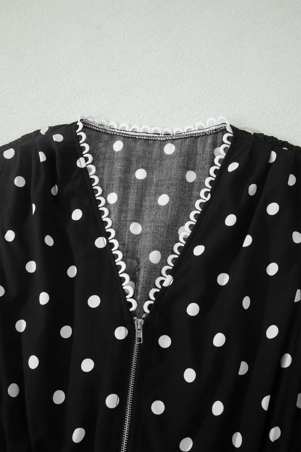 Polka Dot Printed V Neck Dress Casual