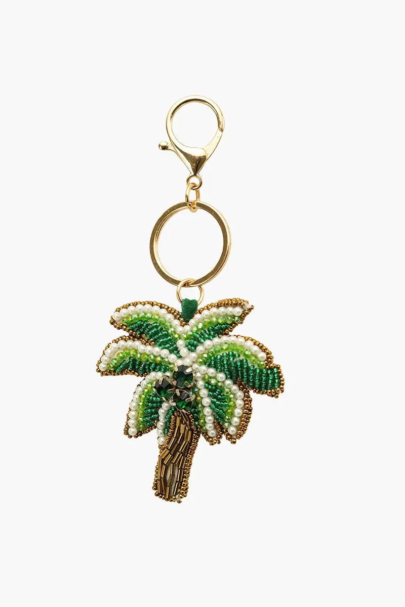 Island Palm Beaded Bag Charm