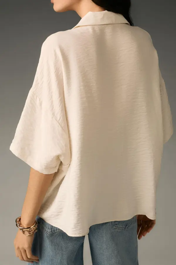 Dylon Short-Sleeve Wide Placket Top