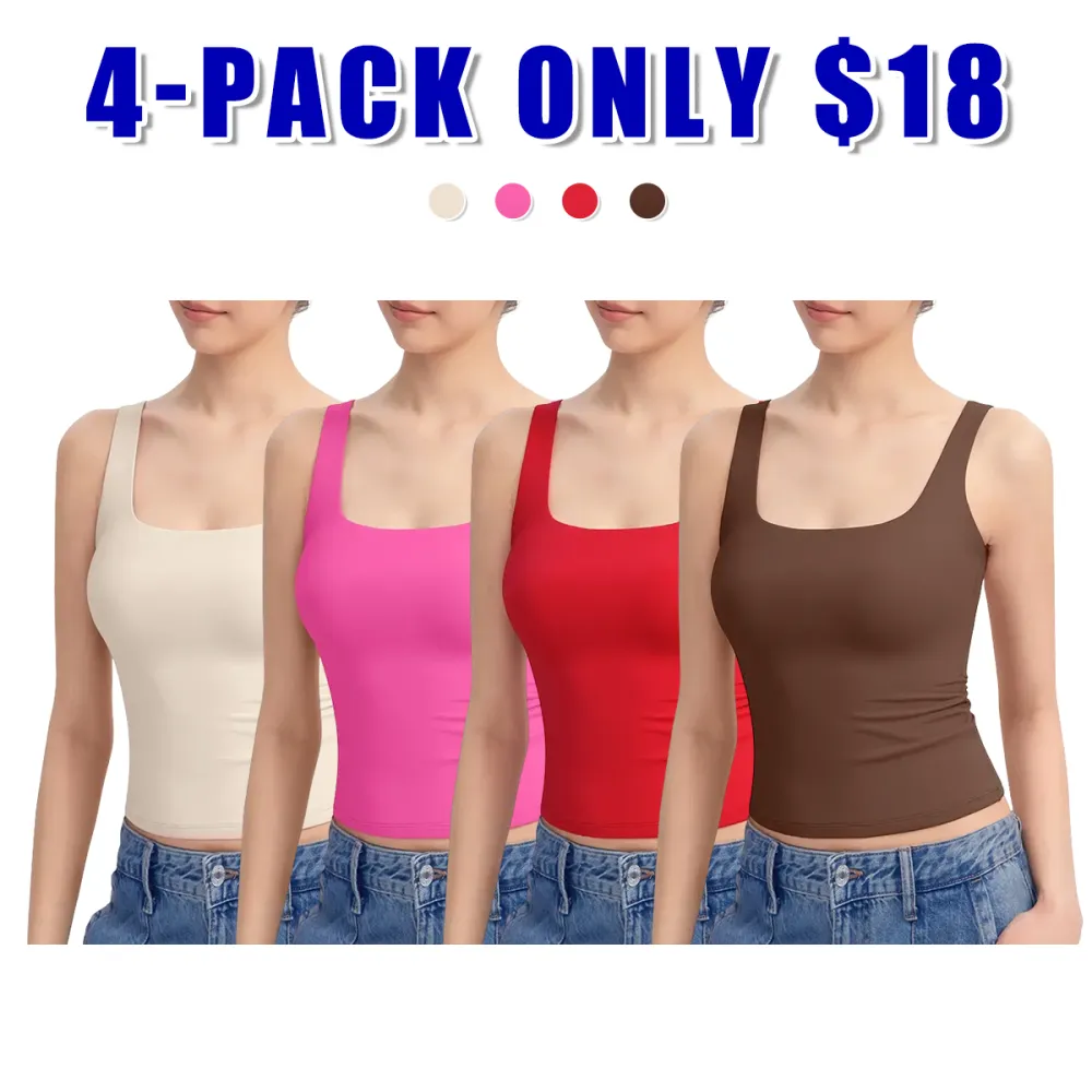 Women's Tank Top Sleeveless Double Lined Basic Tops