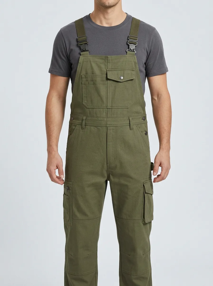 Men's Multi-Pocket Cargo Bib Work Overalls
