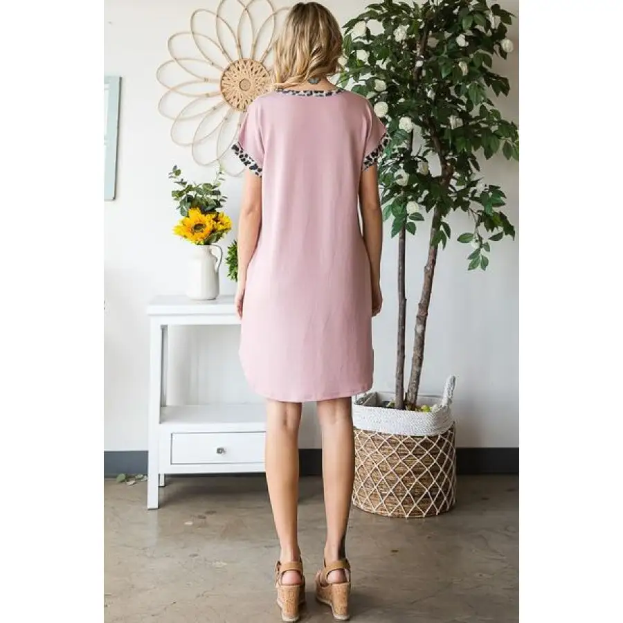 Full Size Solid Color Block and Mini Dress Plus Size