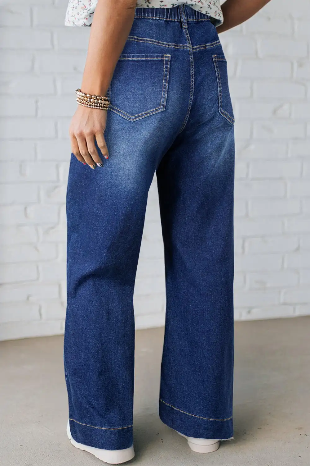 Utility Detail Natural Drape Denim Jeans