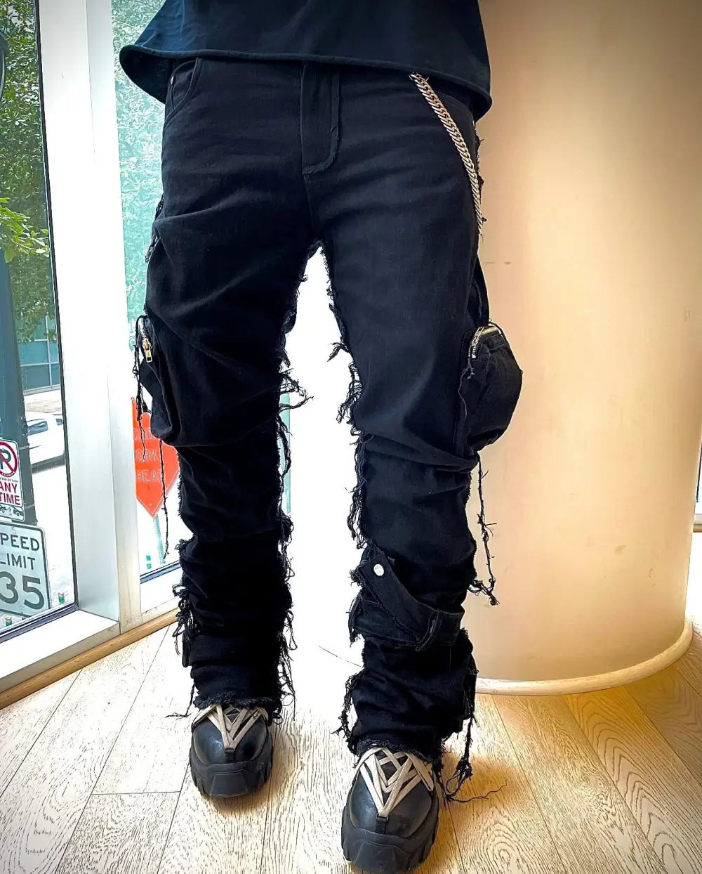 Straight Leg Denim Jeans