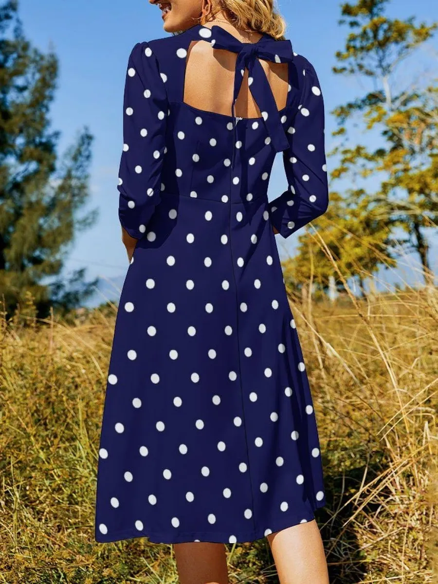 Tied Back Polka Dot Dress
