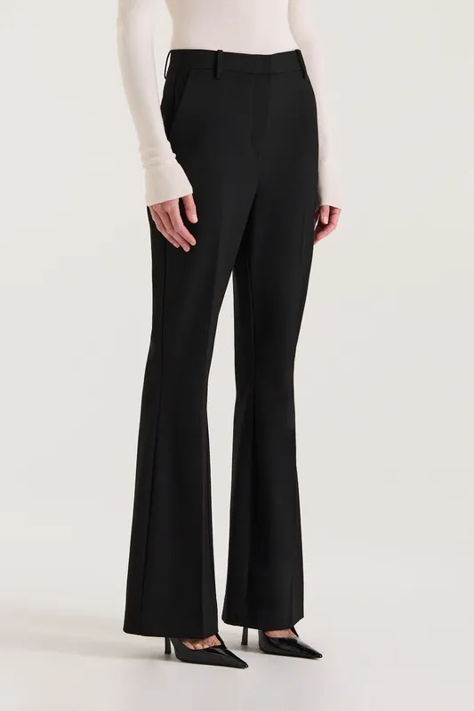Black Tailored Flare Trouser
