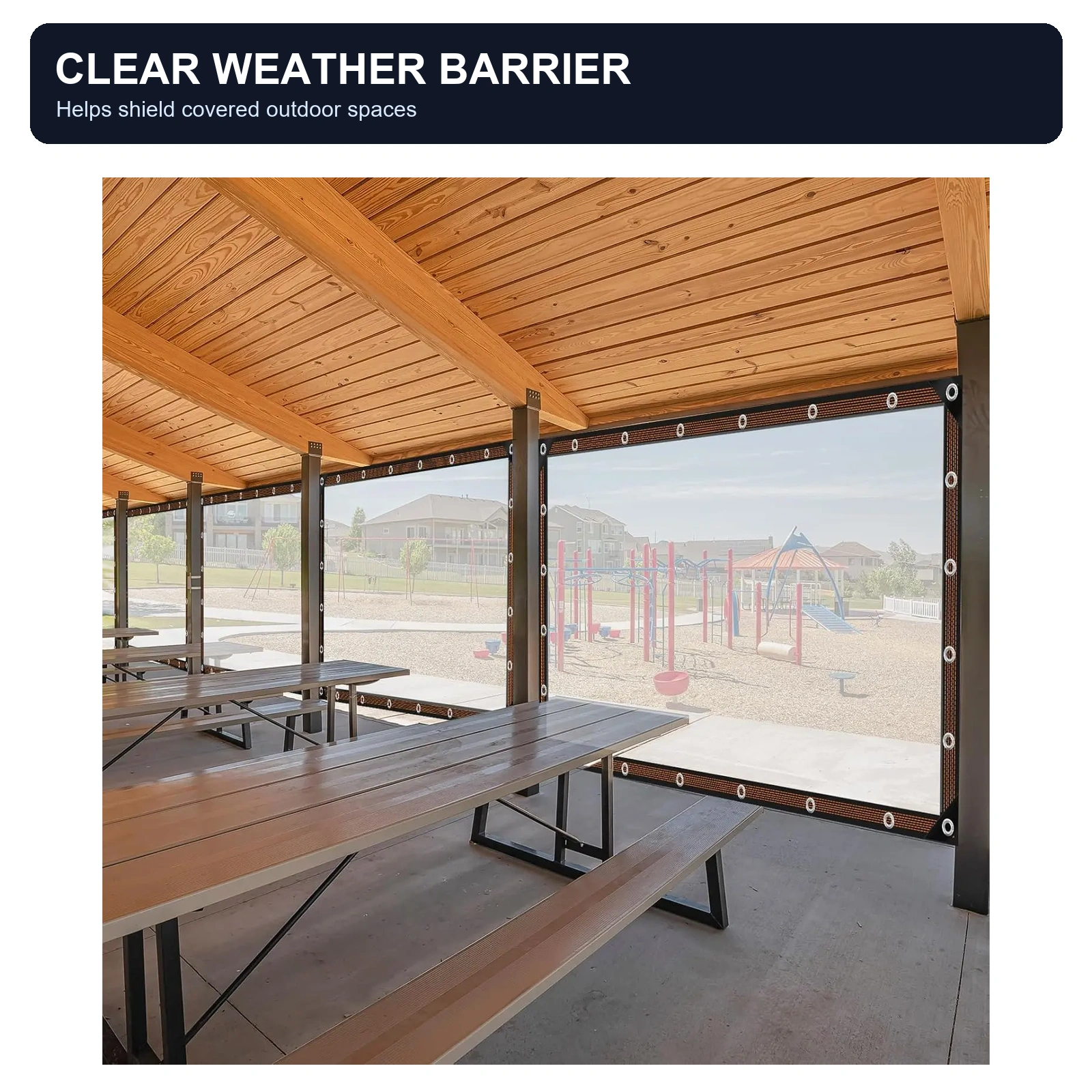 10 x 13 ft Clear Outdoor Tarp - 1 or 2 Pack - Clear Weather Barrier
