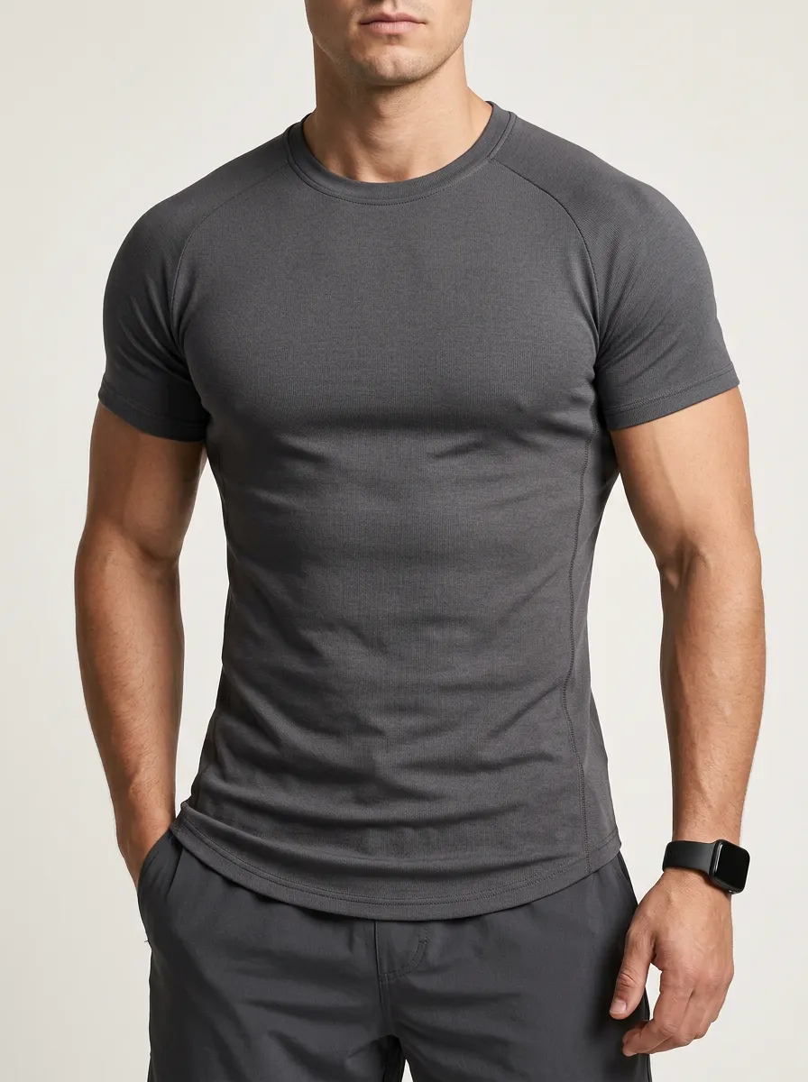 Men's Athletic Fitness Printed T-Shirt