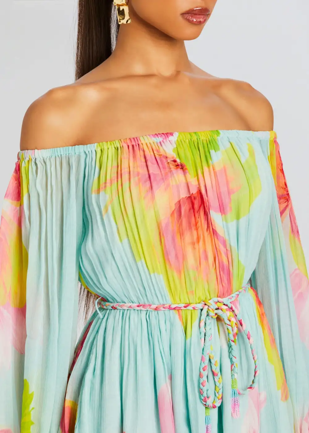Off The Shoulder Colorful Romper
