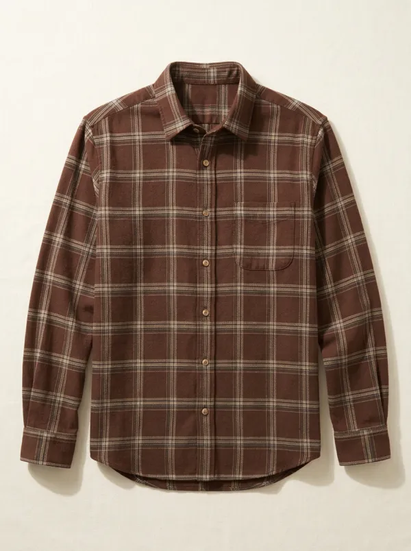 Relaxed Style Plaid Long-Sleeve Men's Long-Sleeve Shirt