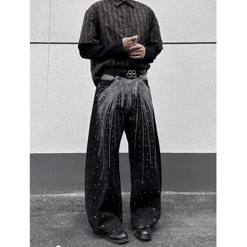 Washed Starry Slash Denim Jeans