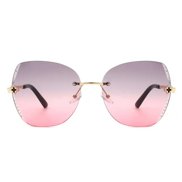 Cozy Rimless Butterfly Frame Sunglasses
