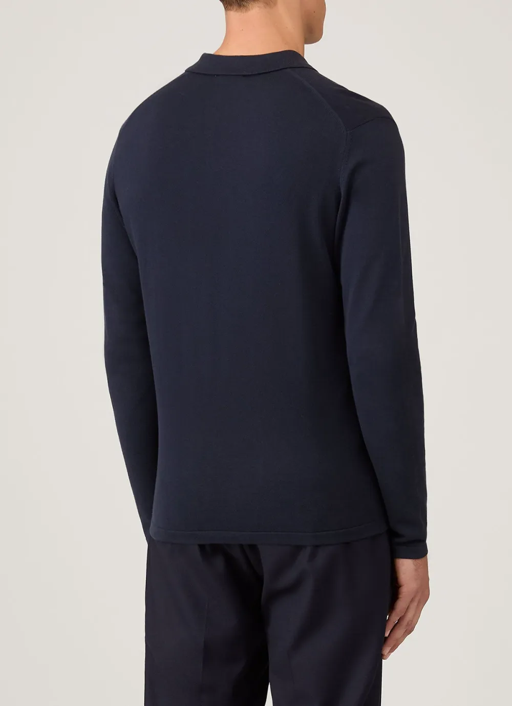 Polished Everyday Slim Fit Sea Island Cotton Knit Long Sleeve Polo Shirt