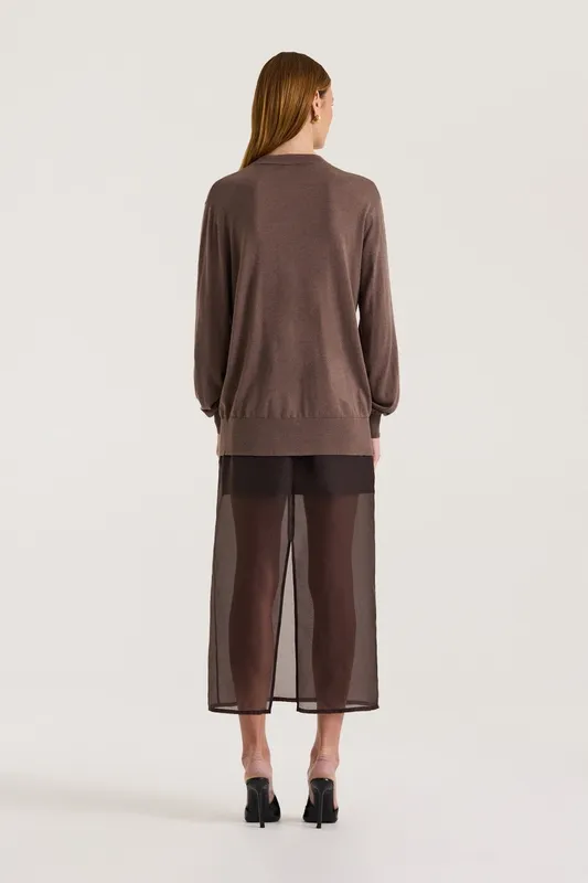 Mink Longline Knit Cardigan