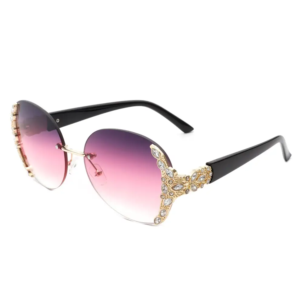 Simple Oval Round Frame Sunglasses