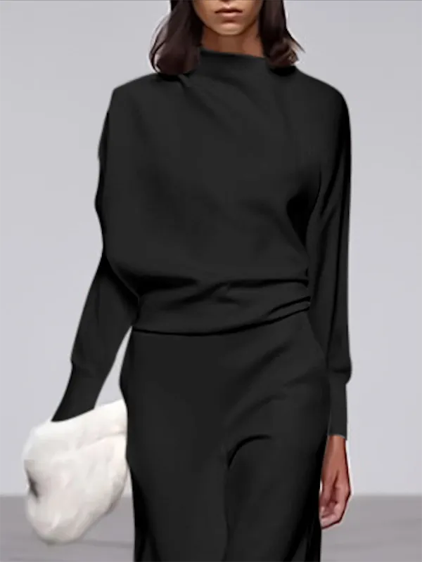 Long Sleeve Relaxed Stand Collar T-Shirt