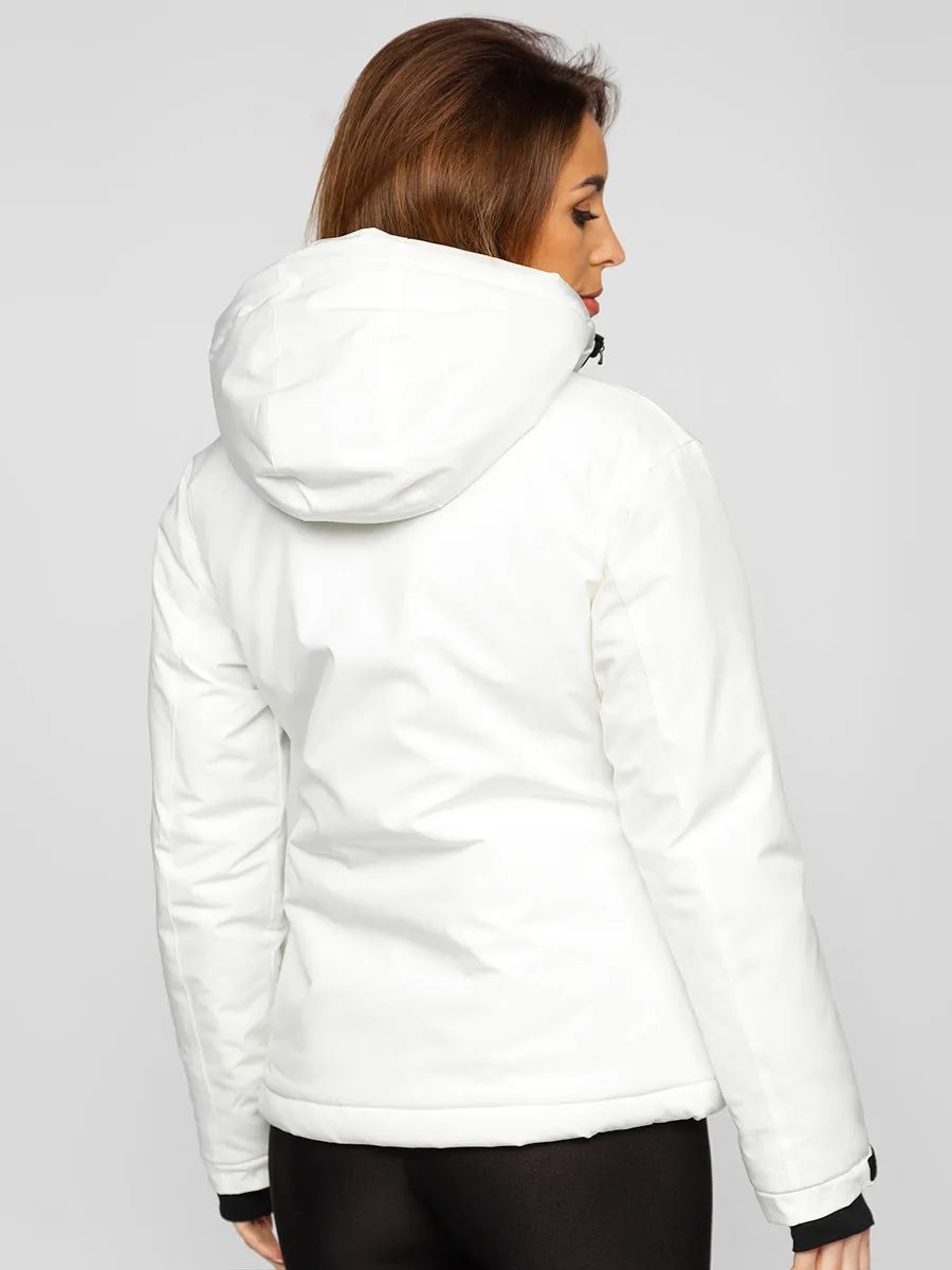 White women's winter ski jacket