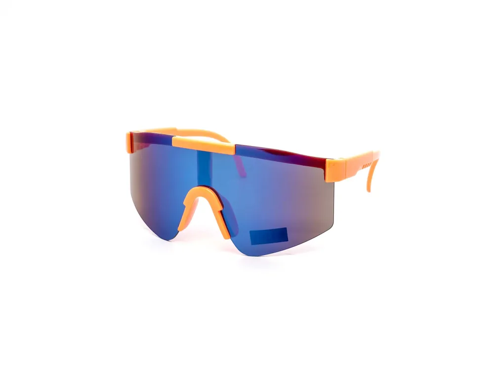 12-Pack Kids Oversized Sport Rimless Shield Burnt Mirror Sunglasses