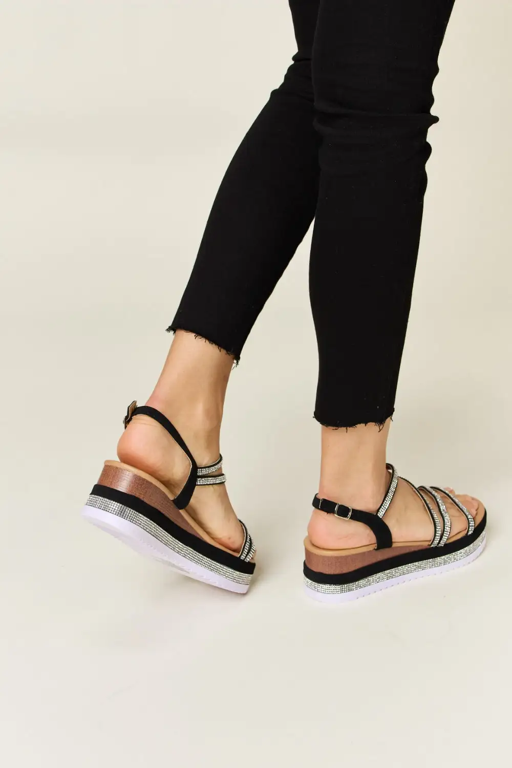 Everyday Wedge Rhinestone Sandals