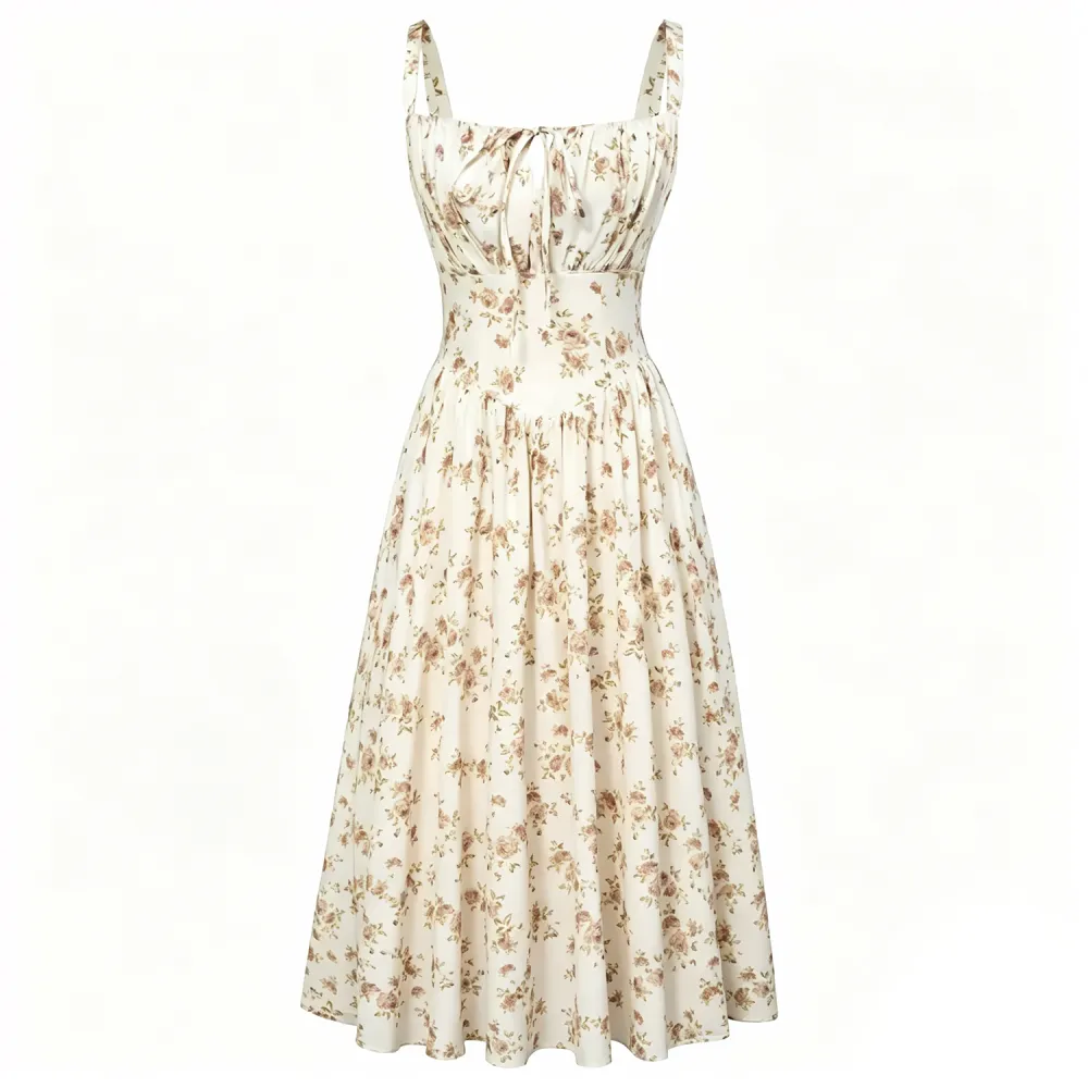 Women's Floral Corset Midi Sundress💞