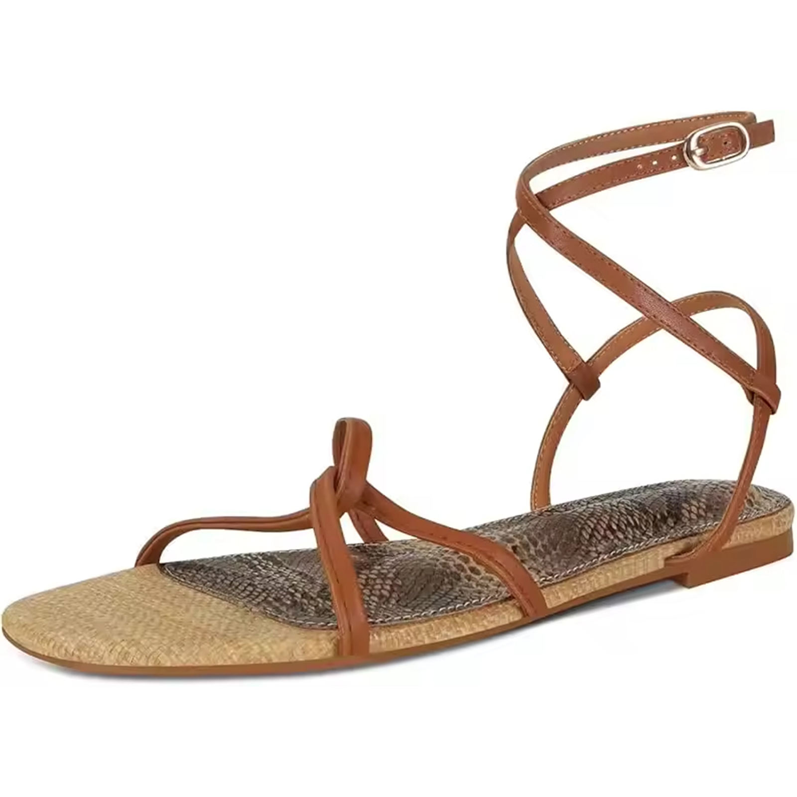 Alenya Faux Suede Low Heel Sandals