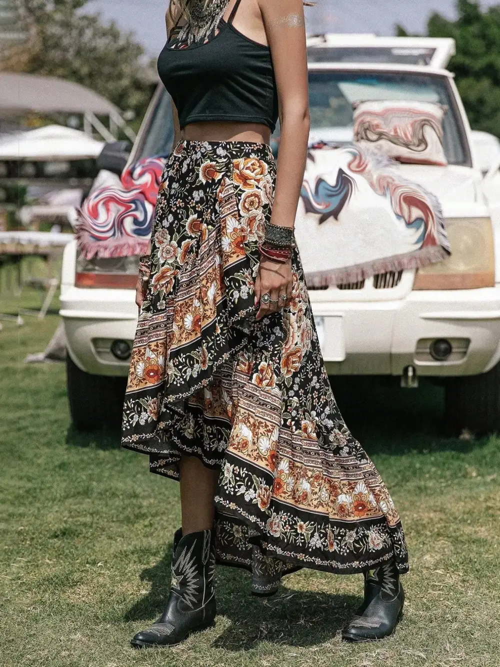 Graceful Printed Boho Skirt