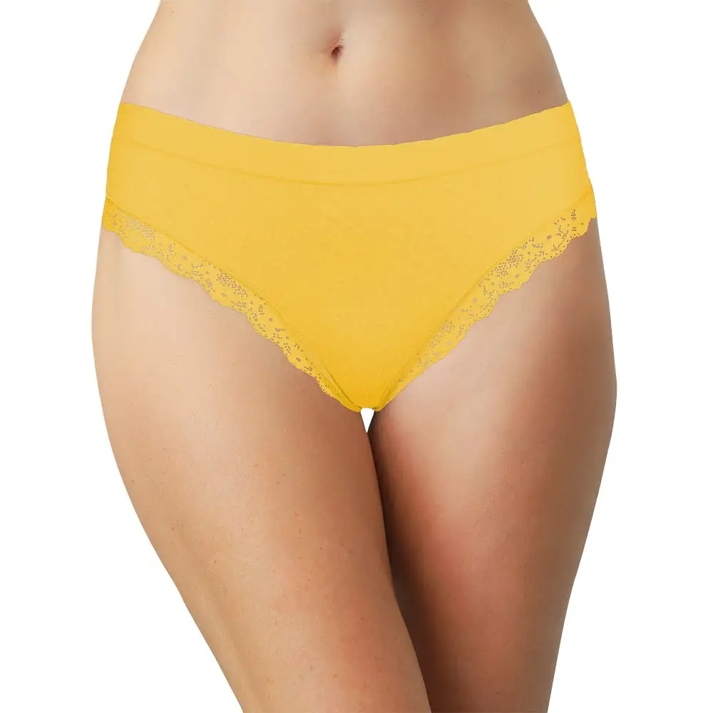 Seamless Tag-Free Lace-Trim Bikini Panty