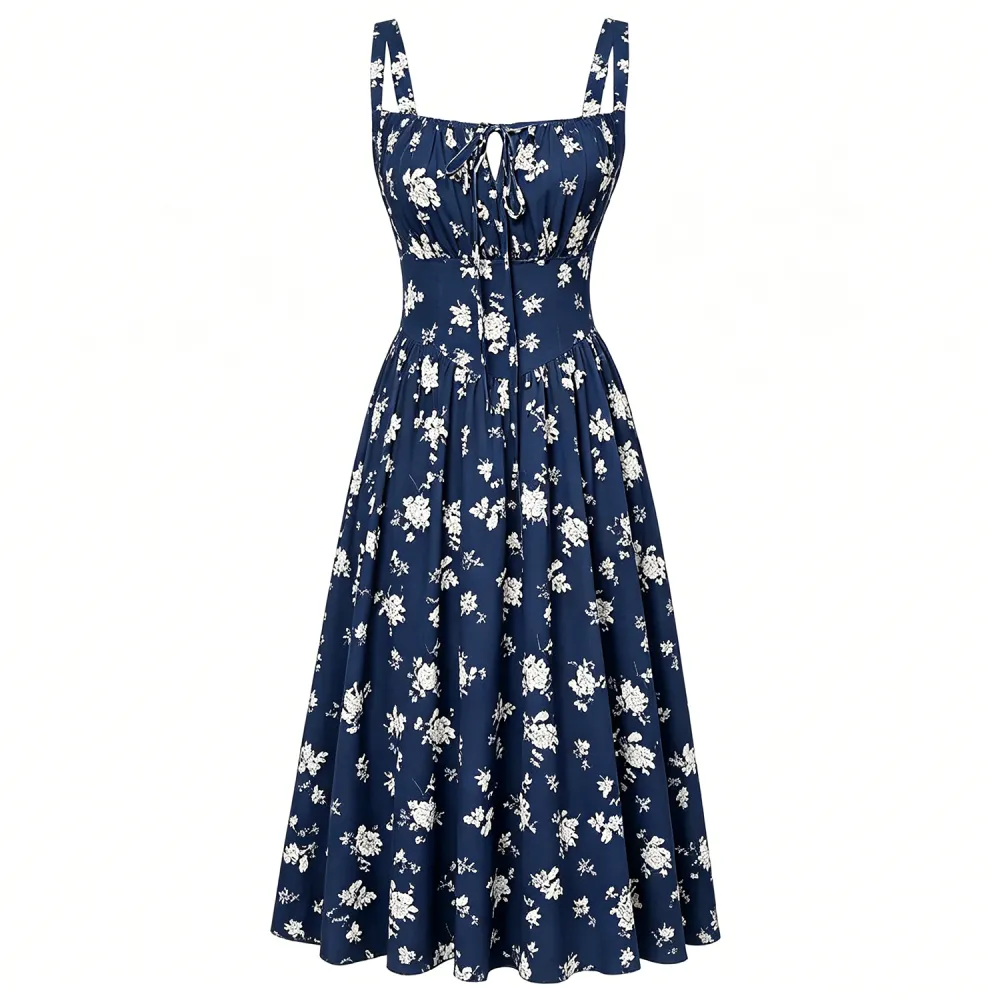 Women's Floral Corset Midi Sundress💞