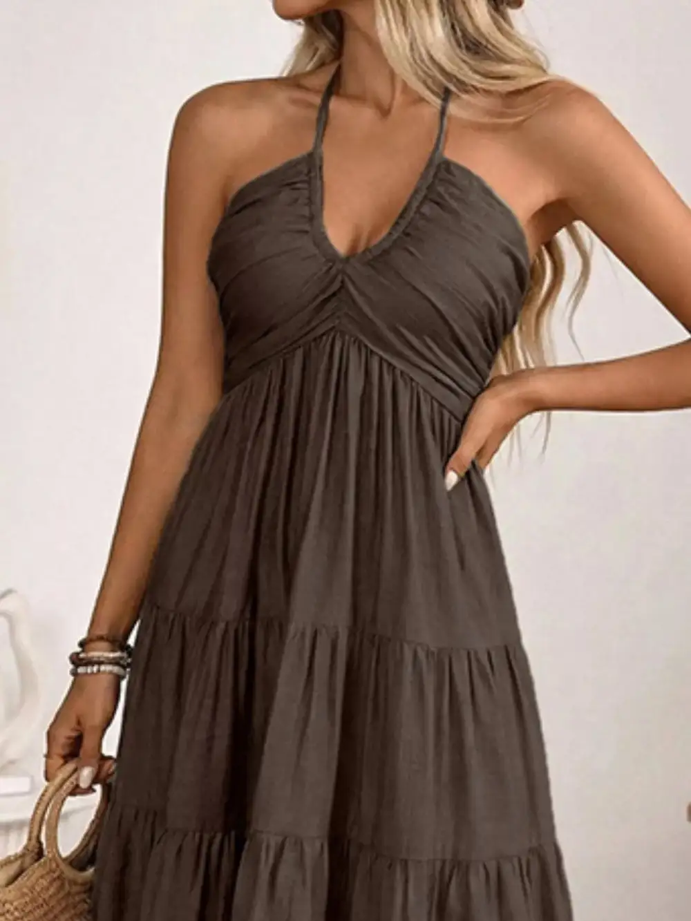Clean Line Tiered Midi Dress