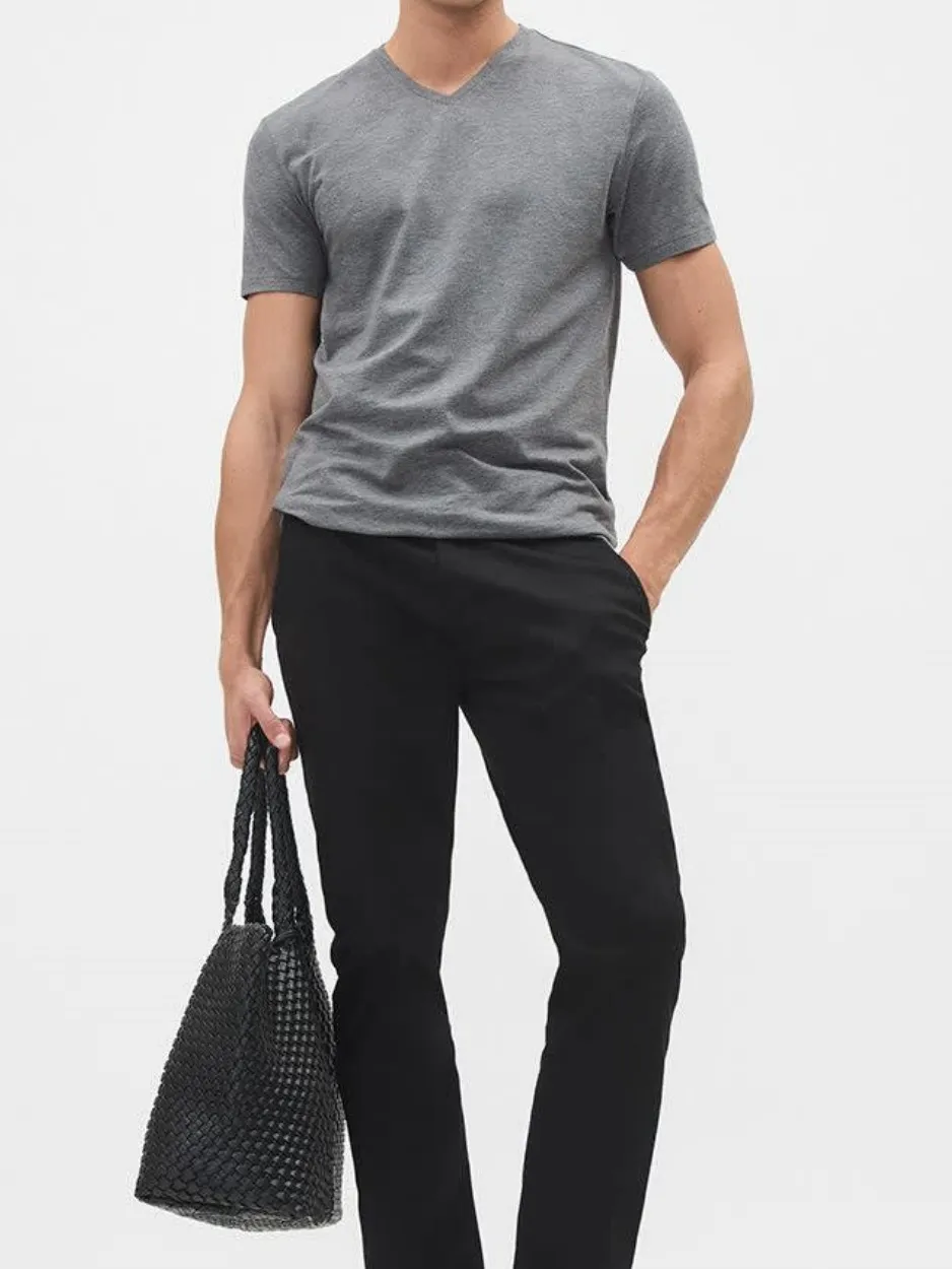 Dark grey Short Sleeve V-Neck T-shirt