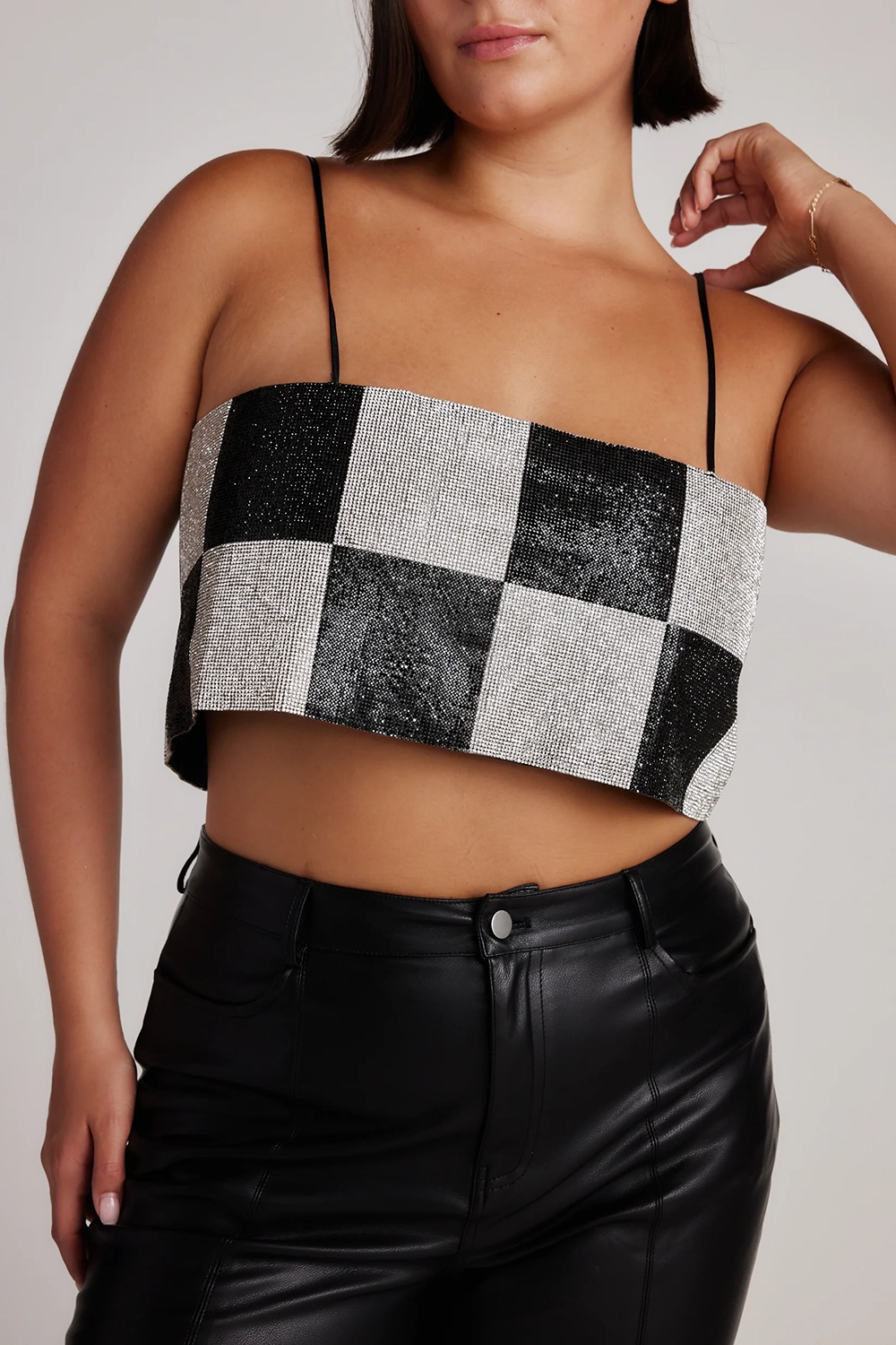 Rhinestone Short Camisole Top