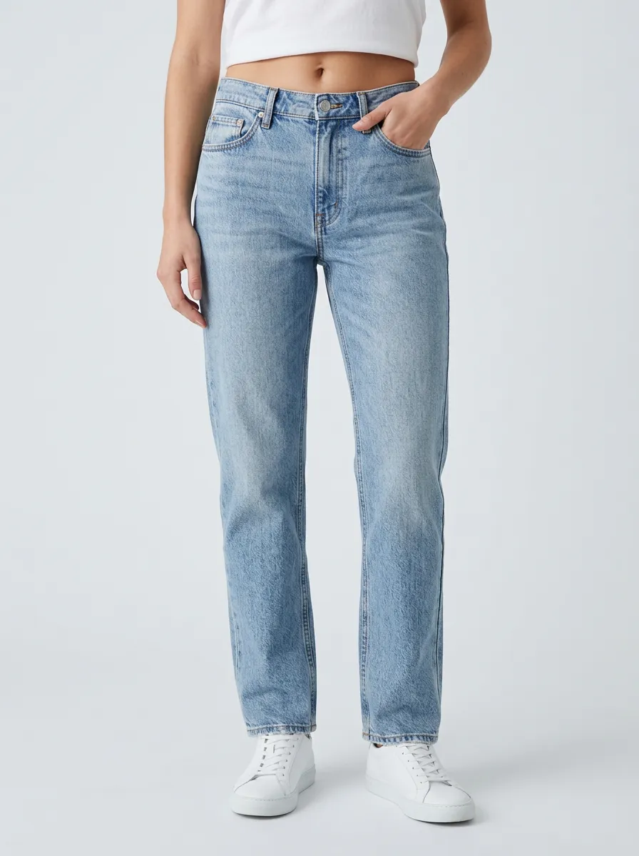 Jeans with Washed Detail