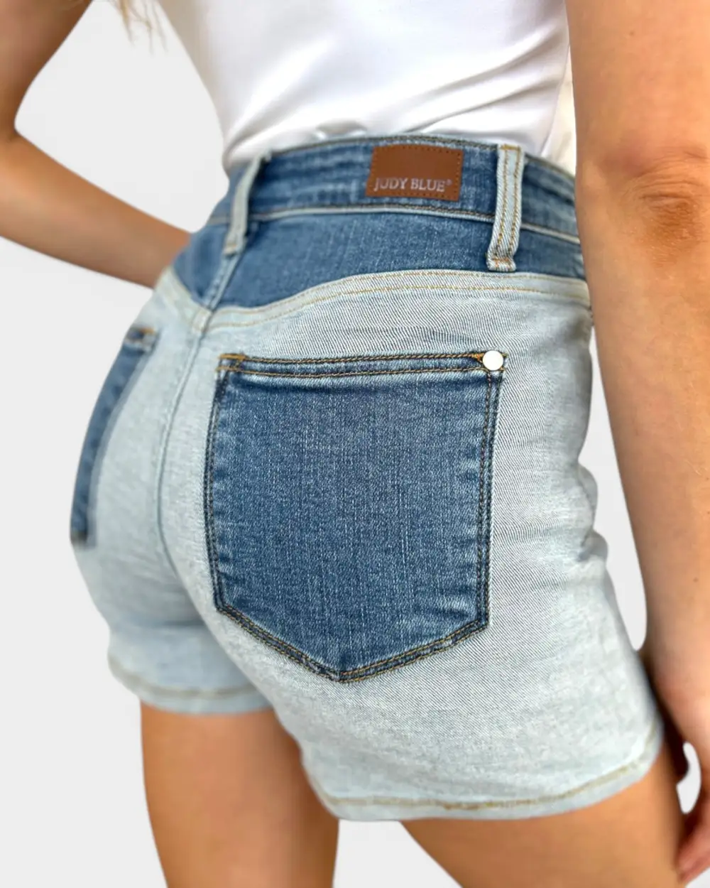 Tone High Rise Denim Shorts