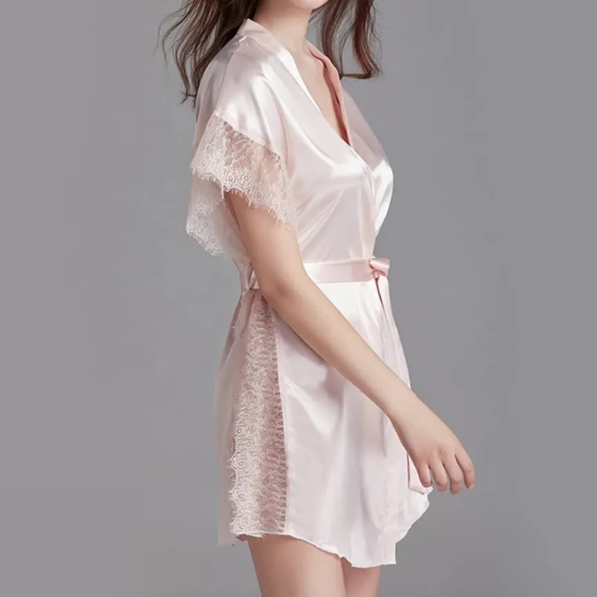 Short Sleeve Wrap Nightgown