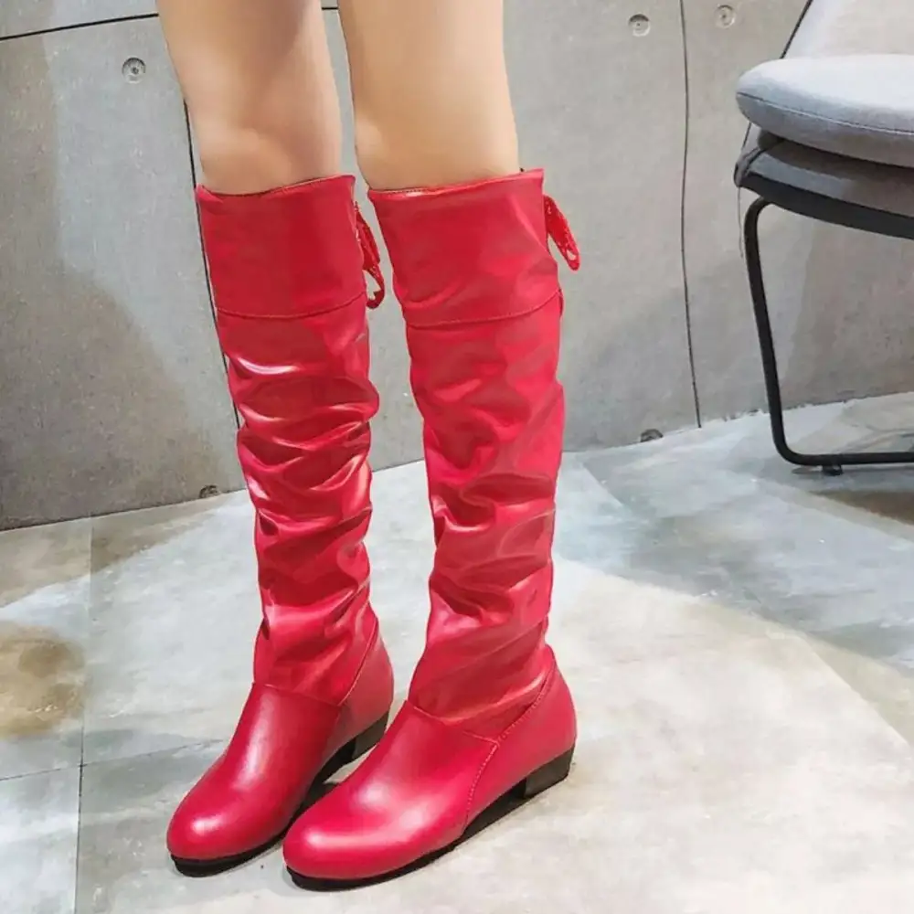 Refined Round Toe Low Heel Boots