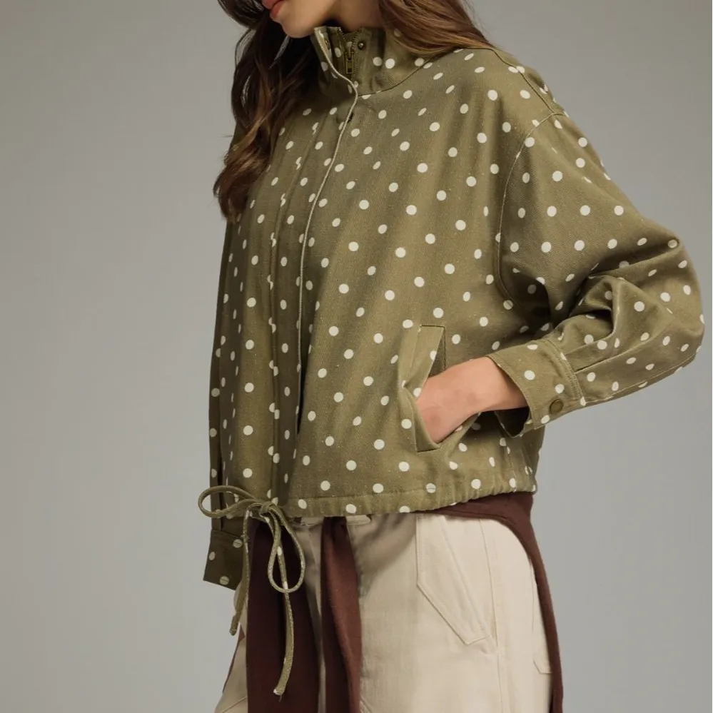 Polka Dot Collared Jacket