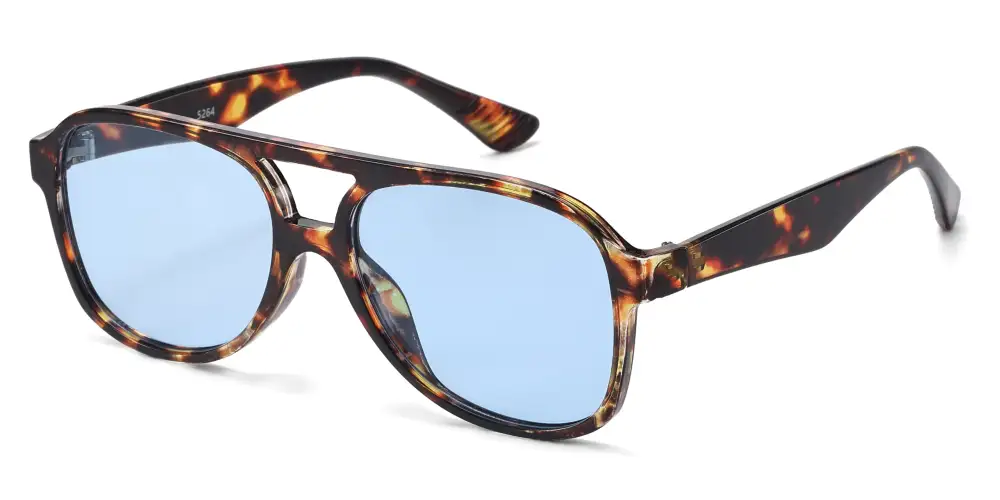 Flat Top Aviator Plastic Sunglasses