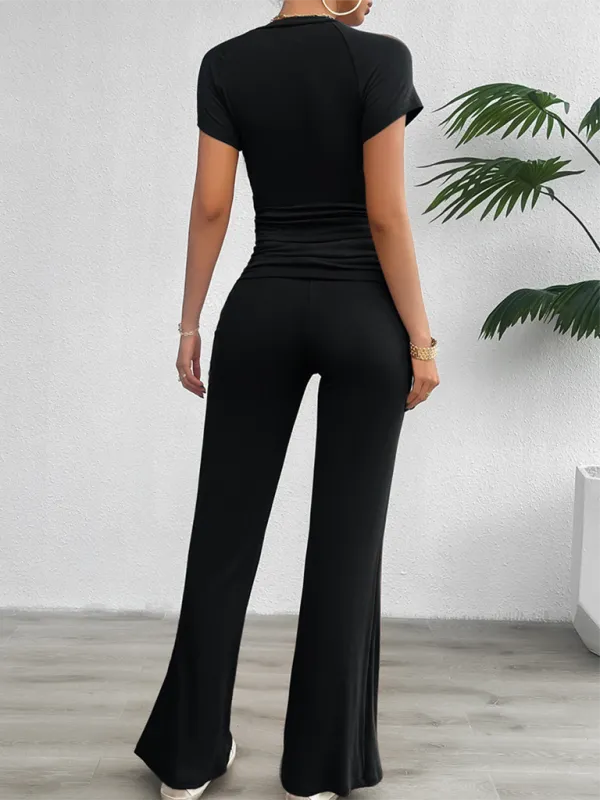 Clean Slim Fit Short Sleeve Long Shorts